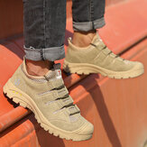 Sapatos de segurança masculinos AtreGo com biqueira de aço, em couro respirável para caminhadas e com proteção antifuros