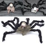 Décoration de fête d'Halloween : squelette, tête de fantôme, araignée, jouets effrayants pour scènes horribles
