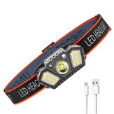 XPE + LED-hoofdlamp Smart Induction, USB-oplaadbaar, waterdicht, met 90° rotatie voor kamperen.