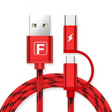 FANBIYA 2 in 1 Type-C Micro USB Fast Charging Cable 1M For OnePlus 5 S8 Xiaomi 6 Redmi Note 4