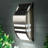 Acero inoxidable Impermeable PIR Movimiento Sensor LED Solar Patio de jardín claro al aire libre Pared Lámpara Camino