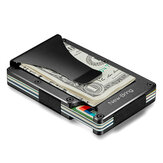 New-Bring Metal Card Holder Carbon Fiber Pattern Ultra Thin Card Bag RFID Antimagnetism ID Card Cash Holder For Men