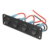 12V 1 ~ 4 Gang Toggle kapcsolópanel Mini Rocker Switch ON-OFF SPST kék LED-del RV Truck Ship-hez