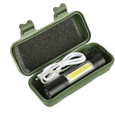 Bikight 1518 XPE + COB 2Lights 1000Lumens 3Modes USB wiederaufladbare Helligkeit EDC LED Taschenlampe Anzug