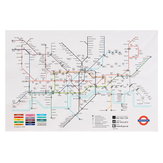 35x23 بوصة لندن مترو الانفاق مترو خريطة الرجعية جدار الفن الحرير المشارك ديكور المنزل