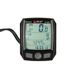 Bogeer YT-833 Grand écran Rétro-éclairage Compteur de vélo étanche Chronomètre Calendrier Noir