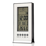 Saat + LCD Dijital Gün Higrometre Nem Termometre Sıcaklık Ölçer İç Mekan