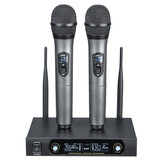UHF Alıcı 2 Kanallı Kablosuz Mikrofon Sistemi Bass İyi Sesler KTV Parti Şarkı Ev Eğlencesi