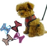 Lovely Adjustable Soft Tartan Mesh Puppy Dog Harness Air Mesh Dog Harness Dog Collar
