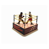 Clásico Reloj de Cuerda de Estilo Vintage de Boxeo en un Ring con Boxeadores para Niños, Juguetes de Lata, con Llave