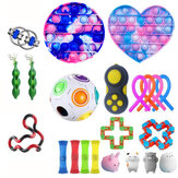 Set di 22 giocattoli Fidget Bubble Sensory DIY Decompressione Cubo a bolle per adulti, ragazze e bambini Espressione Emozione Stress