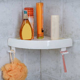 Estante de papel de almacenamiento de esquina de ducha de baño Organizador blanco de soporte para productos de baño