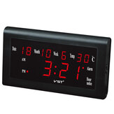 VST ST-5 ساعة سطح المكتب 12/24 ساعة عرض LCD كبيرة درجة الحرارة التاريخ الأسبوع الشهر ساعة الطاولة