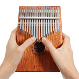 Kalimba à pouce en bois de 17 touches en acajou Piano à percussion pour les doigts Jouets musicaux avec un marteau d'accordage