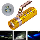 450LM 3 цветных светодиода 200-300 м диапазон зума, подзаряжаемый фонарик для рыбалки с зарядным устройством
