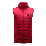 Colete de aquecimento vermelho unissex com USB, jaqueta de inverno inteligente aquecida para o corpo, aquecedor para atividades ao ar livre, presente de Natal