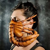Máscara de escorpião para fantasia de Halloween Máscara Face Hugger Alien Covenant Garras Inseto Xenomorph Hugger Máscara de verme de látex