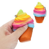 Elsa Squishy Ice Cream 10cm Lento Aumentando Com Telefone de Embalagem Bolsa Strap Decor Gift Collection Toy