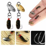 3Pcs Gold & 2Pcs Silver New Fishing Bait Fly Fishing Lure Fishing Spoon Trout Lure Single Hook Swivel Spoon Lure Rotating Sequin Spoon Lure
