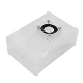 Limpar acrílico Caso gabinete Caixa com Kit de ventilador de refrigeração para Raspberry Pi 4 Model B