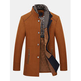 Herbst Winter Beiläufige Enganliegende Stehkragen Schal Abnehmbare Stilvolle Wollmantel Jacke für Männer