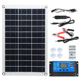 Kit de Panel Solar Portátil Max 100W Cargador Dual DC USB Kit de Cargador de Energía Solar Semiflexible de Cristal Único con Controlador Solar Ninguno/10A/30A/60A/100A