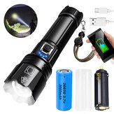 26650 Lampe de poche à lumière forte avec zoom avec câble de charge avec manchon de conversion transparent avec support AAA Batterie