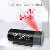 AGSIVO LED Digital Projection Alarm Clock with Projection on Ceiling Wall / Snooze / Temperature Display / External USB Power Supply For Bedroom