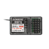 DUMBORC X6FG 2,4 GHz 6CH RC-ontvanger met aanpassing van de gyrogevoeligheid voor RC X6 radiozender-afstandsbediening