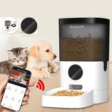 Original 
            DUDUPET Pet Automatic Feeder 6L Large Capacity Smart Voice Recorder APP Control Timer Feeding Cat Dog Food Dispenser Video/WiFi Version EU Plug