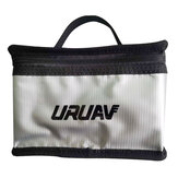 URUAV Fireproof LiPo Explosion-Proof Battery Safety Protective Storage Bag Waterproof 155x115x90mm with Luminous Handle Silver