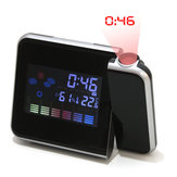 Ψηφιακός προβολέας χρόνου με οθόνη LCD, ξυπνητήρι με αναβολή, θερμοκρασία, καιρός και υγρασία LED