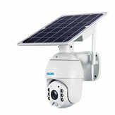Kamera IP ESCAM QF480 1080P z pamięcią chmurową i czujnikiem PIR oraz panelem słonecznym, w pełni kolorowe nagrywanie w nocy, wodoodporna (IP66), komunikacja dwukierunkowa 4G.