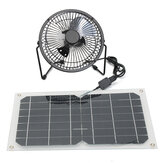 Ventilador portátil resistente al agua alimentado por panel solar USB de 10W para ventilación y enfriamiento durante el verano