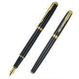 Pennana stilografica Luoshi 923 Classic Design Sonnet nera con clip dorato, regalo di lusso per il business