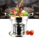 IPRee® Outdoor Camping 304/201 Stainless Steel Hot Pot Solid Alcohol Stove Mini Buffet Cooking Stove