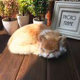 Realistische schlafende Katze, lebensechte Plüsch-Fake-Kätzchenfell, kuschelige Tierfiguren-Spielzeuge zur Dekoration des Hauses