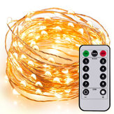 5M/10M/10M+Remote Control Lights String Copper Wire Lamp Battery Type LED Lantern Flashing Light Outdoor Waterproof Starry Decoration Light Christmas Tree Decoration Colored Light