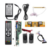 T.SK105A.03 Placa controladora universal para TV LCD LED + 7 botones + cable LVDS de 40 pines de 2 canales y 8 bits + 4 inversores de lámpara + altavoz + adaptador de corriente EU