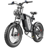 [EU DIRECT] Bicicleta elétrica GUNAI MX25 com motor de 1000 W, bateria de 48 V 25 AH, pneus 20X4.0 polegadas, freios à óleo, alcance máximo de 50-60 KM e carga máxima de 200 KG.