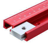 Vía de ranura en T de aluminio de aleación roja de tipo 45 con escala de 300-1220 mm para mesa de sierra y mesa de router