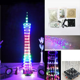 DIY bluetooth Canton Tower LED Light Cube Kit Remote Control Music Spectrum Electronic Kit
