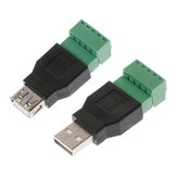 Αρσενικό-θηλυκός σύνδεσμος USB 5 ακίδων σε φις βίδας Συνδέστης Τζακ Terminal για ταινία LED