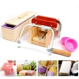 9Pcs Wooden Soap Loaf Cutter Mold Soap Making Tools Set Stainless Steel Wax Soap Slicer DIY Cake Bread Biscuit Cutter Baking Mold