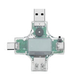 Tester di sicurezza USB Type-c multifunzione 2 in 1 Misuratore di potenza PD Voltmetro Amperometro Capacità Impedenza Rilevatore di temperatura Supporto funzione OTG