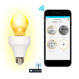 LUSTREON E26/E27 Wi-Fi Smart Light Bulb Adapter Lamp Holder funciona com Amazon Alexa AC100-240V