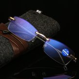 Leitura Sem Moldura Diamante Aparar Óculos Anti-azul Luz Leitura Neutra Óculos Com Óculos Caixa