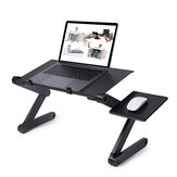 Mesa de laptop ajustável, mesa portátil dobrável, bandeja de cama com ventilador de resfriamento e mousepad para laptops de até 17 polegadas