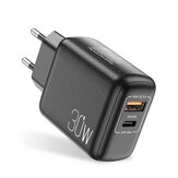 USLION 30W USB-C PD+QC3.0 2-Port Fast Charging Charger Adapter For iPhone 13 For iPhone 12 Pro Max For DOOGEE S88 Pro For OnePlus 9Pro For Xiaomi MI10