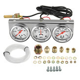 Medidor triplo de pressão de óleo de 2 polegadas (52 mm), termômetro de água e medidor de amperagem em 1 conjunto, painel cromado